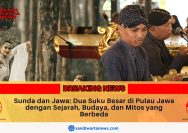 Doc. Ilustrasi kekayaan budaya dua suku besar di Pulau Jawa. Kiri: Penari tradisional Sunda menampilkan tari Jaipong yang ekspresif dan dinamis di tengah suasana alam terbuka. Kanan: Seniman gamelan Jawa tengah memainkan alat musik tradisional dalam suasana adat keraton yang sakral. Perbedaan ekspresi seni ini mencerminkan kekayaan budaya serta identitas unik dari suku Sunda dan Jawa yang hidup berdampingan dalam keragaman di Pulau Jawa. (Foto Dokumentasi: sandiwartanews.com).