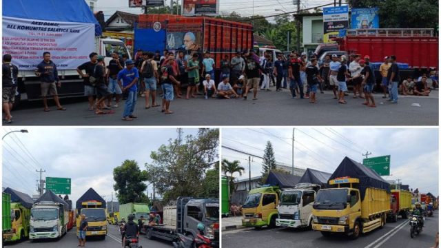 Doc. Ratusan sopir truk logistik yang tergabung dalam Sopir Logistik Salatiga Raya melumpuhkan jalur vital Semarang-Solo, tepatnya di perempatan Terminal Tingkir dan Jalan Lingkar Selatan (JLS) Salatiga, Jawa Tengah, pada Kamis (19/6/2025). Aksi blokade jalan ini dipicu oleh kekhawatiran dan kekecewaan mendalam para sopir terhadap rencana pemerintah menerapkan sanksi pidana penjara bagi pelanggaran truk Over Dimension Over Load (ODOL). Kelumpuhan arus lalu lintas selama berjam-jam ini menjadi manifestasi dari tuntutan para sopir agar pemerintah meninjau ulang kebijakan yang dinilai tidak realistis dan memberatkan mereka.