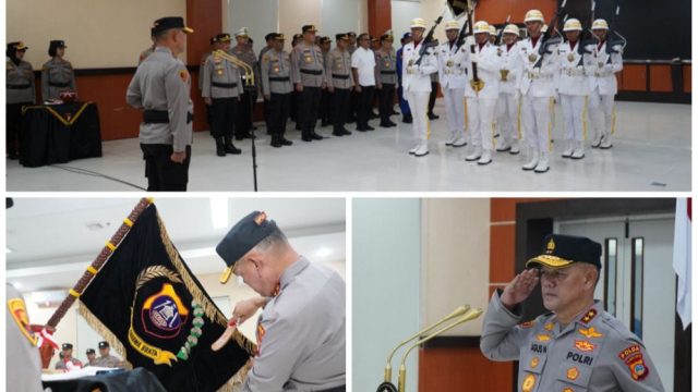 Doc. Dalam balutan khidmat dan penuh makna, Kepolisian Daerah Sulawesi Tengah (Polda Sulteng) menggelar tradisi sakral pencucian Pataka Polda Sulteng “Wira Dharma Brata”. Upacara yang berlangsung di Aula Rupatama Polda Sulteng pada hari Rabu, 18 Juni 2025 ini menjadi salah satu penanda penting menjelang peringatan Hari Bhayangkara Ke-79 yang akan jatuh pada 1 Juli 2025 mendatang. Tradisi ini bukan sekadar ritual tahunan, melainkan sebuah momen refleksi mendalam, menegaskan kembali komitmen Polri untuk mengabdi kepada masyarakat di tengah dinamika zaman