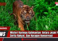 Doc. Seekor harimau berjalan menyusuri lebatnya hutan, menggambarkan misteri keberadaan Harimau Kalimantan (Panthera tigris sondaica) yang hingga kini masih menjadi perdebatan. Gambar ini digunakan sebagai ilustrasi dalam laporan mendalam mengenai dugaan keberadaan subspesies harimau yang pernah menghuni Pulau Kalimantan, berdasarkan jejak fosil, cerita rakyat, dan hasil kajian ilmiah yang terus dikembangkan. Upaya pelestarian dan konservasi terhadap predator besar seperti harimau menjadi refleksi penting atas hilangnya biodiversitas akibat tekanan lingkungan dan ulah manusia. (Doc: sandiwartanews.com).