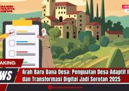 Doc. Gambar ilustrasi ini menunjukkan dua orang yang sedang memeriksa daftar periksa di depan latar belakang desa. Gambar ini hanya ilustrasi untuk artikel tentang arah baru Dana Desa tahun 2025 dan tidak merepresentasikan kejadian atau lokasi tertentu. Tujuannya adalah untuk mempertegas fokus pada penguatan desa adaptif iklim dan transformasi digital. (Doc: sandiwartaNews.com).