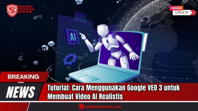 Doc. Gambar ilustrasi ini menampilkan robot yang keluar dari layar laptop. Gambar ini hanya ilustrasi untuk artikel tentang cara menggunakan Google VEO 3 untuk membuat video AI realistis dan bukan representasi kejadian atau lokasi spesifik. Tujuannya adalah untuk menjelaskan cara menggunakan platform tersebut. (Doc: sandiwartaNews.com).