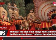 Doc. Gambar ilustrasi ini menampilkan pertunjukan Reog Ponorogo. Gambar ini hanya ilustrasi untuk artikel tentang keterkaitan Ponorogo dan Madura dalam busana tradisional dan jejak Majapahit, dan bukan representasi kejadian atau lokasi spesifik. Tujuannya adalah untuk menjelaskan hubungan sejarah dan budaya antara kedua wilayah tersebut. (Doc: sandiwartaNews.com).