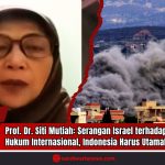 Doc. Prof. Dr. Siti Mutiah Setiawati, Guru Besar Geopolitik Timur Tengah dari FISIPOL UGM, saat memberikan pandangan terkait eskalasi konflik Iran-Israel. Di sebelah kanan, terlihat asap tebal membubung dari kawasan permukiman akibat serangan udara di wilayah Timur Tengah. Prof. Siti menegaskan bahwa serangan Israel terhadap fasilitas militer dan nuklir Iran merupakan pelanggaran terhadap hukum internasional dan mendesak Pemerintah Indonesia untuk mengutamakan evakuasi WNI dari zona konflik. (Sumber Foto Dokumentasi: Tangkapan layar TV One Chanel Youtube & voaindonesia).