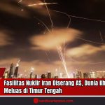 Doc. Lintasan rudal dan ledakan cahaya terlihat di langit malam kawasan Timur Tengah, diduga sebagai bagian dari sistem pertahanan udara yang aktif saat serangan udara terjadi. Gambar ini menggambarkan ketegangan yang meningkat di wilayah tersebut pasca serangan Amerika Serikat terhadap fasilitas nuklir Iran. Dunia internasional kini mencemaskan potensi meluasnya konflik yang dapat mengganggu stabilitas global. (Sumber Foto Dokumentasi: Aslinews.id).