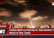 Doc. Lintasan rudal dan ledakan cahaya terlihat di langit malam kawasan Timur Tengah, diduga sebagai bagian dari sistem pertahanan udara yang aktif saat serangan udara terjadi. Gambar ini menggambarkan ketegangan yang meningkat di wilayah tersebut pasca serangan Amerika Serikat terhadap fasilitas nuklir Iran. Dunia internasional kini mencemaskan potensi meluasnya konflik yang dapat mengganggu stabilitas global. (Sumber Foto Dokumentasi: Aslinews.id).