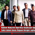 Doc. Nadiem Makarim, mantan Menteri Pendidikan, Kebudayaan, Riset, dan Teknologi, tampak berjalan menuju Gedung Kejaksaan Agung RI di Jakarta pada Senin pagi, 24 Juni 2025. Ia datang didampingi sejumlah anggota tim hukum, termasuk pengacara Hotman Paris Hutapea, untuk menjalani pemeriksaan sebagai saksi dalam kasus dugaan tindak pidana korupsi proyek pengadaan laptop Chromebook senilai Rp 9,9 triliun. Pemeriksaan ini dilakukan oleh penyidik Direktorat Tindak Pidana Khusus Kejaksaan Agung, yang tengah menelusuri kemungkinan penyimpangan dan pelanggaran dalam pengadaan barang negara tersebut. (Doc: SandiwartaNews.com).
