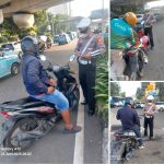 Doc. Anggota Satlantas Jakarta Timur saat melakukan pemeriksaan dan penindakan terhadap pengendara sepeda motor tanpa TNKB di kawasan traffic light Halim Baru, Jalan MT Haryono, Selasa (24/6/2025). (Sumber Foto Dokumentasi: TMC POLDA Metro Jaya).