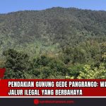 Doc. Gambar menunjukkan lereng hijau subur Gunung Gede Pangrango di Jawa Barat. Pemandangan yang tampak tenang ini menyimpan bahaya tersembunyi: 17 jalur pendakian ilegal yang berbahaya. (Doc: SandiWartaNews.com).