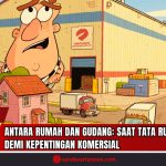 Doc. Gambar ini menggambarkan konflik antara kawasan perumahan dan gudang yang mengganggu kenyamanan hidup masyarakat. Dalam ilustrasi ini, terlihat seorang pemilik gudang yang rakus dengan ekspresi yang berlebihan, dikelilingi oleh bangunan gudang yang besar dan kendaraan pengangkut barang. Di sisi lain, terdapat rumah-rumah yang menunjukkan ketidakpuasan warga yang terancam oleh keberadaan gudang tersebut. Catatan: Gambar ini hanya merupakan untuk menggambarkan isu penyalahgunaan zonasi tata ruang di wilayah perkotaan. (Doc: SandiWartaNews.com).