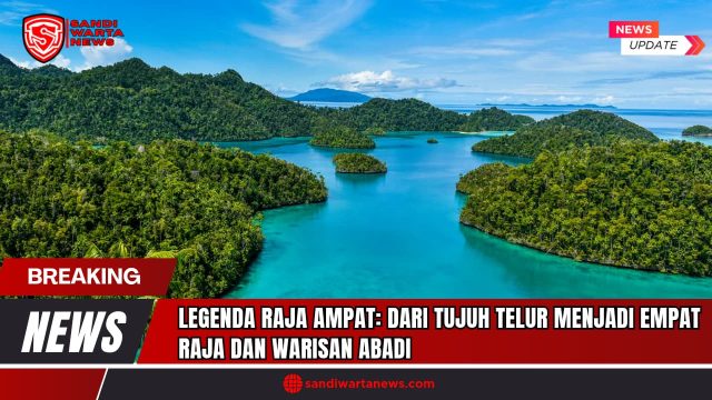 Doc. Panorama gugusan pulau Raja Ampat di Papua Barat yang memikat dunia dengan keindahan lautnya, menjadi latar hidupnya legenda tujuh telur yang melahirkan empat raja besar, asal mula nama “Raja Ampat” yang kini dikenal sebagai warisan alam dan budaya Indonesia. (Doc: SandiWartaNews.com).