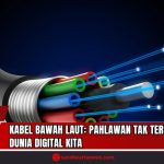 Doc. Ilustrasi struktur kabel serat optik bawah laut, komponen vital yang mengalirkan lebih dari 95% lalu lintas internet global. Kabel ini dilapisi baja dan pelindung khusus agar tahan tekanan laut, gangguan alami, serta menjadi tulang punggung konektivitas digital dunia. (Doc: SandiWartaNews.com).