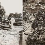 Doc. Kondisi Candi Borobudur sebelum ditemukan kembali oleh Thomas Stamford Raffles pada tahun 1814. Candi tersebut sebagian besar terkubur di bawah tanah dan vegetasi, dengan banyak bagiannya yang rusak parah akibat bencana alam dan waktu. Gambar-gambar ini memberikan gambaran kuat tentang skala pekerjaan yang diperlukan untuk mengembalikan candi ke kemegahannya saat ini. Keberadaan gambar-gambar ini penting untuk memahami sejarah dan proses restorasi Candi Borobudur, salah satu situs warisan dunia yang paling terkenal di Indonesia. (Doc: Istimewa).