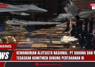 Doc. Ilustrasi ini menampilkan berbagai alutsista canggih sebagai representasi dari upaya Indonesia untuk mencapai kemandirian dalam industri pertahanan, didukung oleh PT Dahana dan PT PAL. (Ilustrasi: SandiWartaNews.com)
