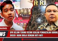 Doc. Kolase berita menampilkan Wakil Presiden RI Gibran Rakabuming Raka (kiri) dan Wakil Ketua DPR RI Sufmi Dasco Ahmad (kanan). Gambar ini digunakan dalam konteks pemberitaan terkait belum diterimanya secara resmi surat usulan pemakzulan Gibran oleh DPR RI. Sufmi Dasco menyatakan bahwa lembaganya akan bersikap hati-hati dan melakukan pengkajian mendalam terhadap setiap surat yang masuk, mengingat sensitivitas isu dan banyaknya pihak yang mengatasnamakan forum purnawirawan. (Foto: SandiWartaNews.com).