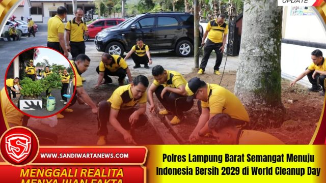 Polres Lampung Barat Semangat Menuju Indonesia Bersih 2029 di World Cleanup Day