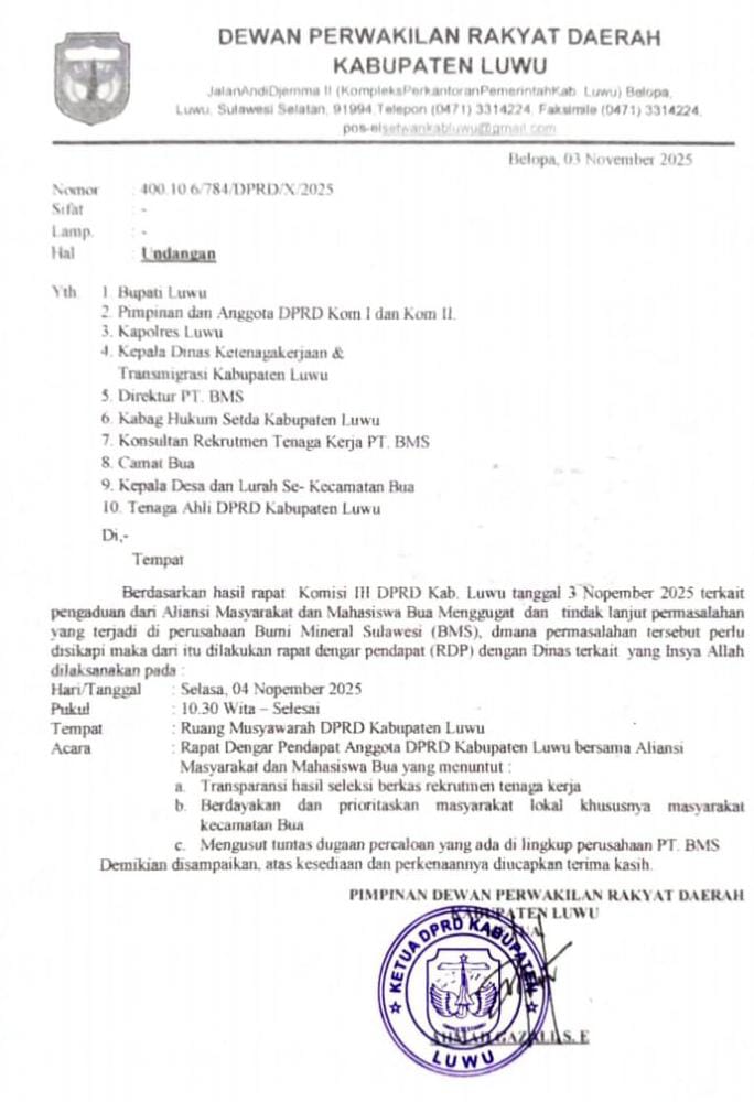 Ormas Silu Raya “Turun Gunung”! Desak DPRD Luwu Tegas ke PT BMS Soal Janji AMDAL dan Nasib Warga Lokal