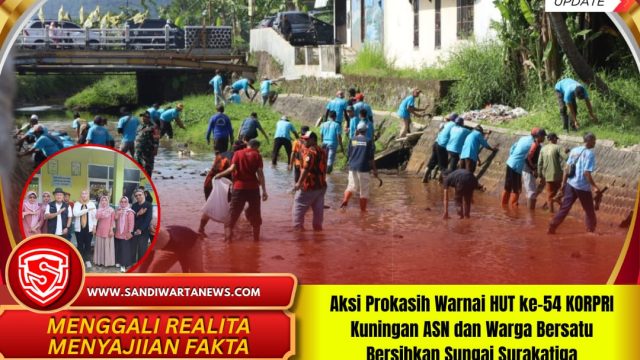 Aksi Prokasih Warnai HUT ke-54 KORPRI Kuningan ASN dan Warga Bersatu Bersihkan Sungai Surakatiga