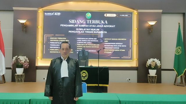Disumpah di Surabaya Yulianto Tegaskan Integritas dan Kebanggaan sebagai Bagian PERADI WPI