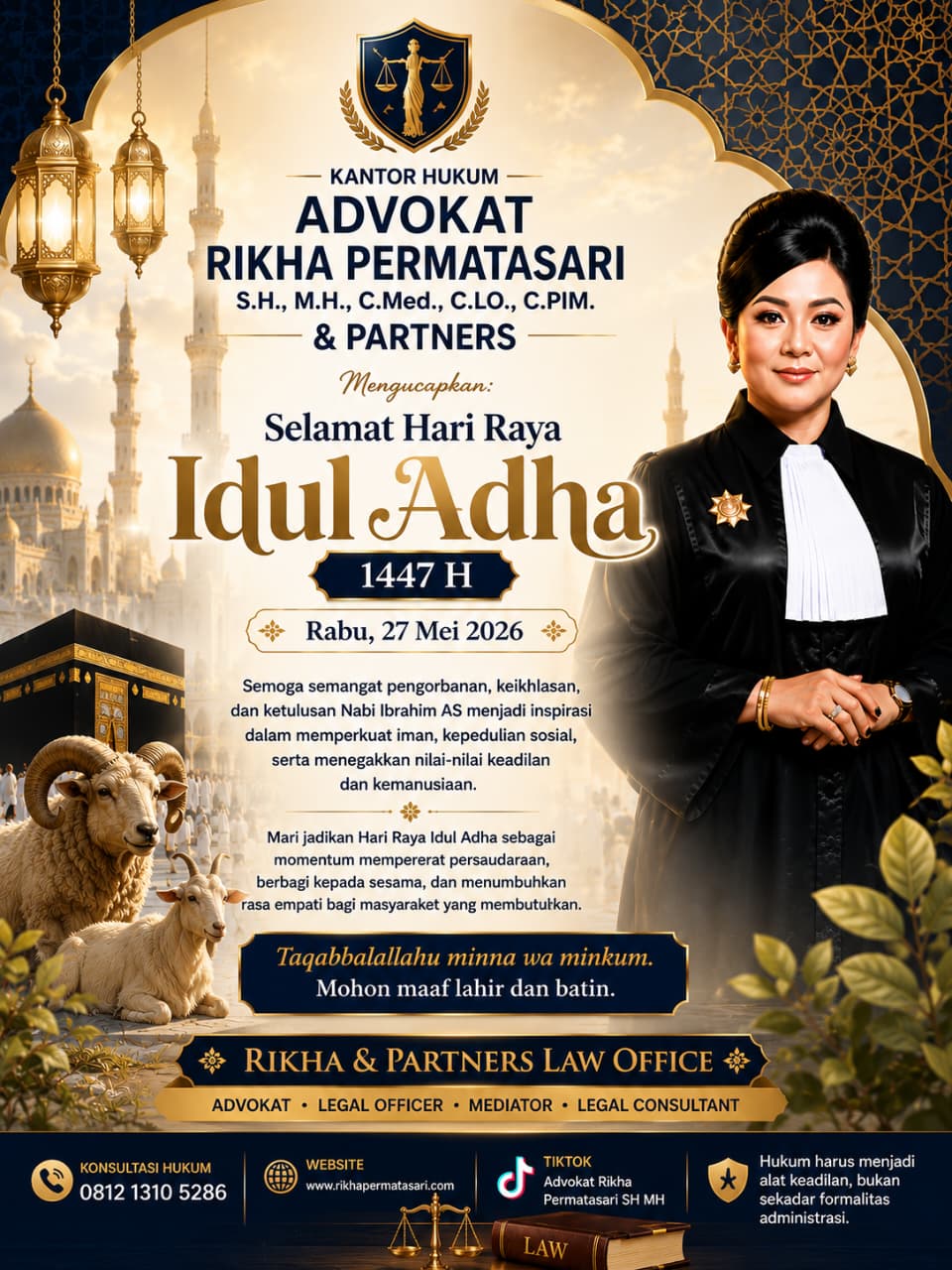Advokat Rikha Permatasari dan Partners Sampaikan Ucapan Selamat Hari Raya Idul Adha 1447 H