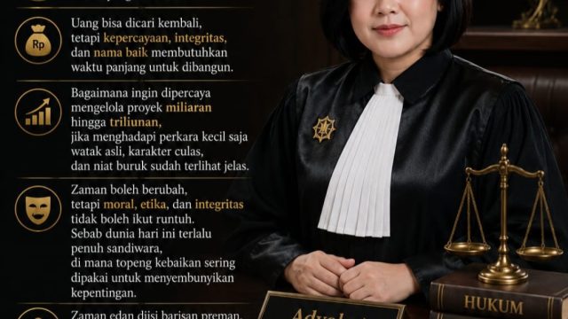 Pesan Moral Advokat Rikha Permatasari: Jangan Korbankan Harga Diri Demi Angka