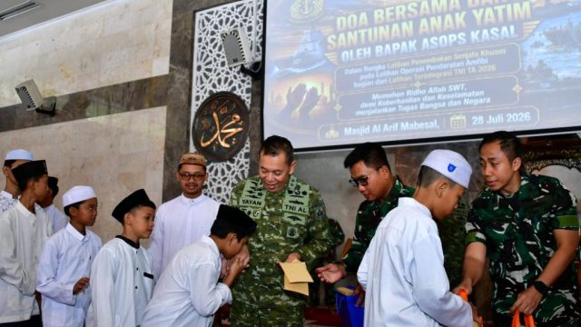 Jelang Latihan Operasi Amfibi Terintegrasi 2026, TNI AL Gelar Doa Bersama dan Santunan Anak Yatim