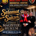 Kapolres Tangerang Selatan AKBP Boy Jumalolo Resmi Sandang Gelar Magister Hukum, FRIC Sampaikan Apresiasi dan Ucapan Selamat