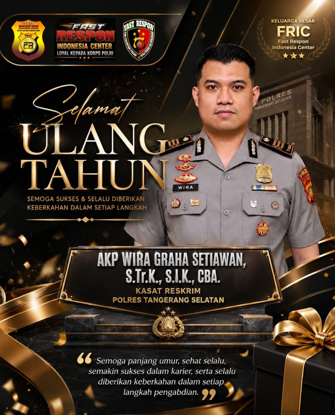 FRIC Berikan Apresiasi dan Doa Terbaik untuk AKP Wira Graha Setiawan di Hari Ulang Tahunnya