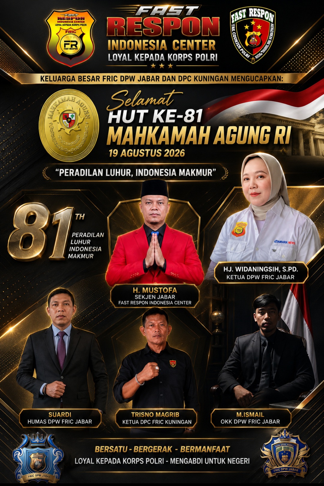 HUT ke-81 Mahkamah Agung RI, FRIC: Supremasi Hukum Fondasi Negara yang Adil dan Bermartabat