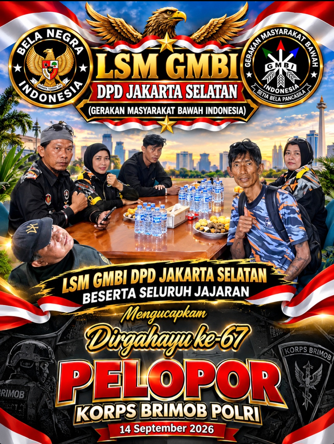 LSM GMBI DPD Jakarta Selatan Ucapkan Dirgahayu Korps Brimob Polri ke-67